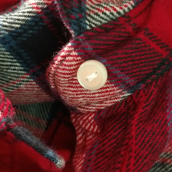 Wrangler red plaid flannel button-down shirt small western ranch - Picture 10 of 10